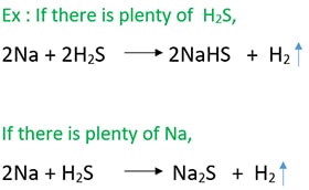 H2S and Na reaction